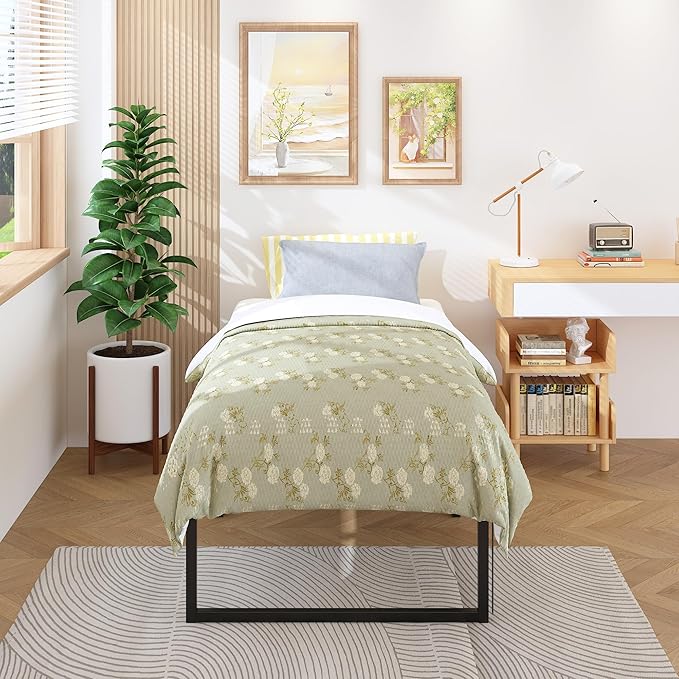 18 Inch Twin XL Bed Frames Heavy Duty Metal XL Twin Platform Bed Frame No Box Spring Needed, Noise Free, Easy Assembly, Black