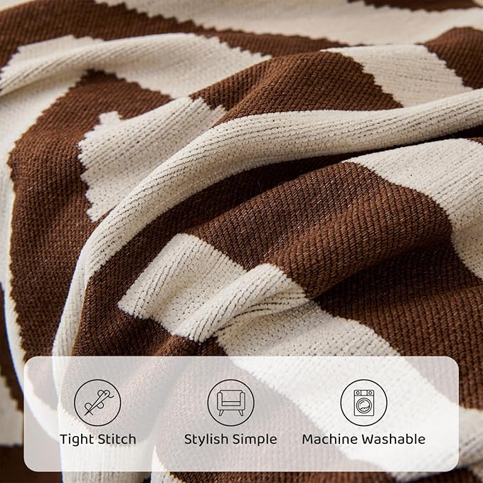 STACYPIK Soft Breathable Boho Chocolate Sofa Cover Stain Resistant Furniture Protector for 3 Cushion Couch Washable Sofa Cover for Dogs Cats Dark Khaki Reversible Sectional Covers for Sofa-91X118IN