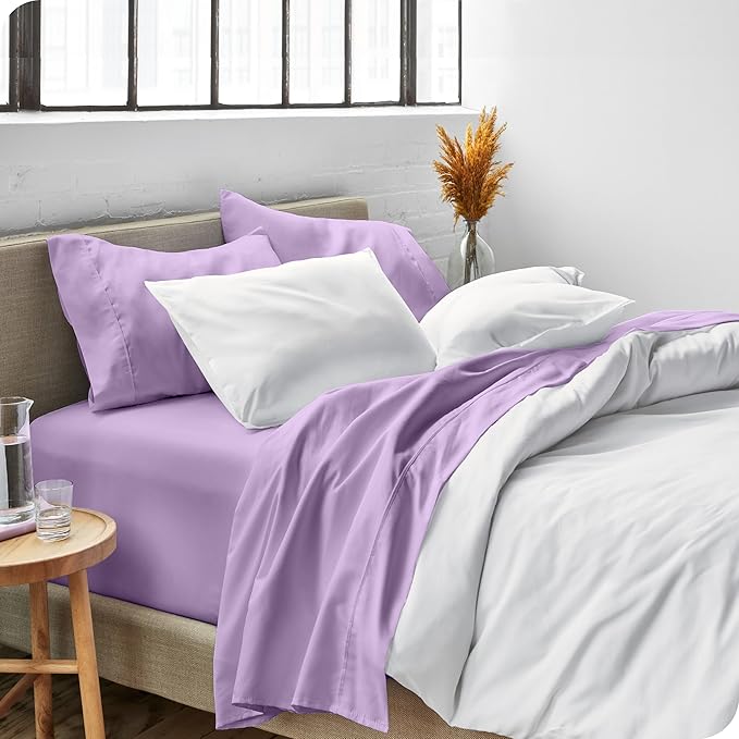 Bare Home King Sheet Set - Luxury 1800 Ultra-Soft Microfiber King Bed Sheets - Double Brushed - Deep Pockets - Easy Fit - 4 Piece Set - Bedding Sheets & Pillowcases (King, Lavender)