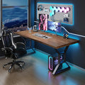 Solid Wood Computer Desk 55-inch Large Office Desk Home Simple Modern Long Study Writing Desk Dining Table for Home Office