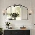 Silver Vintage Mirror - 36x24 Inch, Arched Antique Mirror with Ornate Frame for Bathroom, Living Room, Fireplace, Entryway