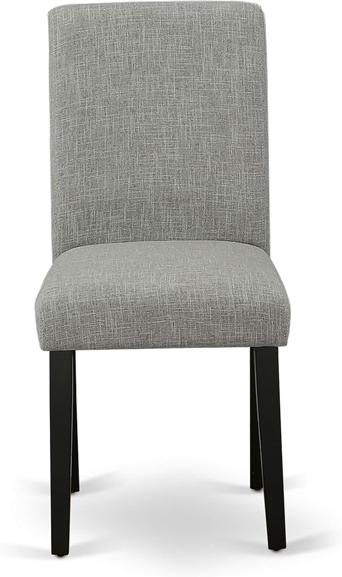 East West Furniture X696AB106-6 6 Piece Dining Room Set Contains a Rectangle Dining Table with X-Legs and 4 Shitake Linen Fabric Parson Chairs with a Bench, 36x60 Inch, Multi-Color