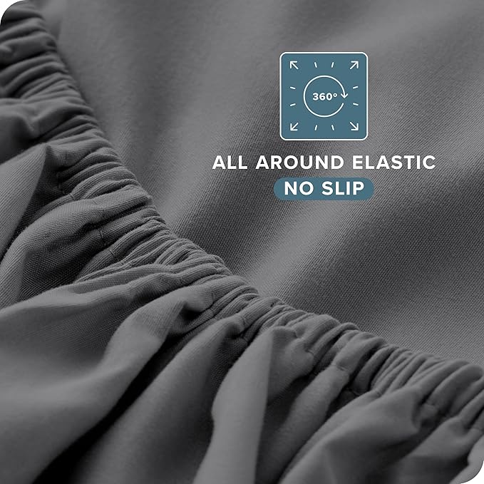 Bare Home King Sheet Set - Luxury 1800 Ultra-Soft Microfiber King Bed Sheets - Double Brushed - Deep Pockets - Easy Fit - 4 Piece Set - Bedding Sheets & Pillowcases (King, Grey)