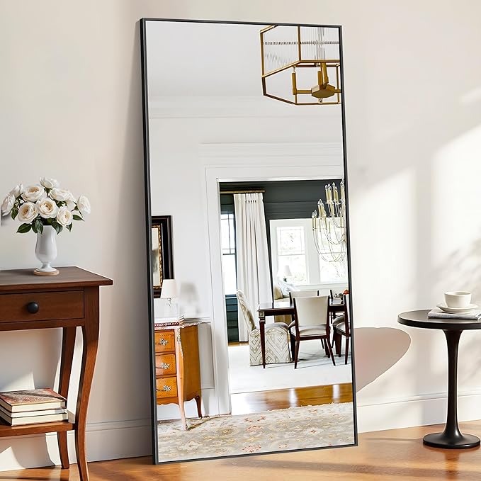 KOCUUY Black Bathroom Mirrors for Wall,72x36 Large Rectangle Mirrors for Bathroom Sink,Oversized Wall Mirror Black Metal Framed Decor for Living Room, Farmhouse, Entryway, Hang Horizontal/Vertical