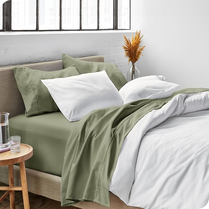Bare Home Full XL Sheet Set - Luxury 1800 Ultra-Soft Microfiber Full Extra Long Bed Sheets - Double Brushed - Deep Pockets - Easy Fit - 4 Piece Set - Bedding Sheets & Pillowcases (Full XL, Sage)