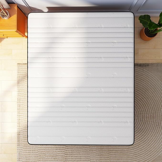 Full Mattress, 12 Inch Full Size Mattress Bed in a Box,Memory Foam & Pocket Springs, Medium Feel, Cool Sleep & Pressure Relief, 120-Night Trial