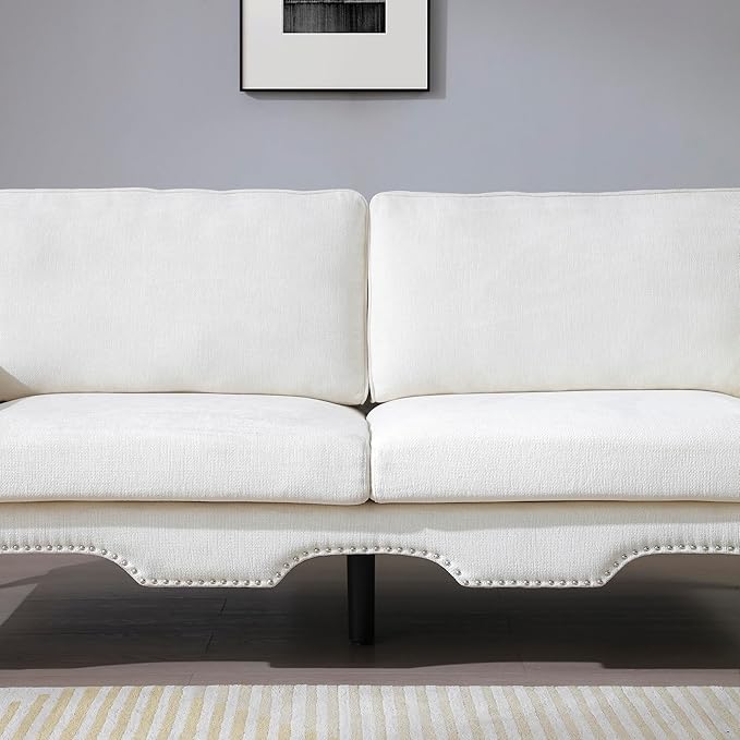 2 Piece Sectional Sofa Set, 2+3 Seat Convertible Couch with Movable Pillows, Upholstered Couches for Living Room, Beige