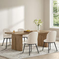Dining Chairs Set of 4, Faux Leather Upholstered Dining Room Chairs with Ergonomic Backrest & Metal Legs, Modern Kitchen Side Chairs for Home, Restaurant, and Café, Beige, 2 Boxs
