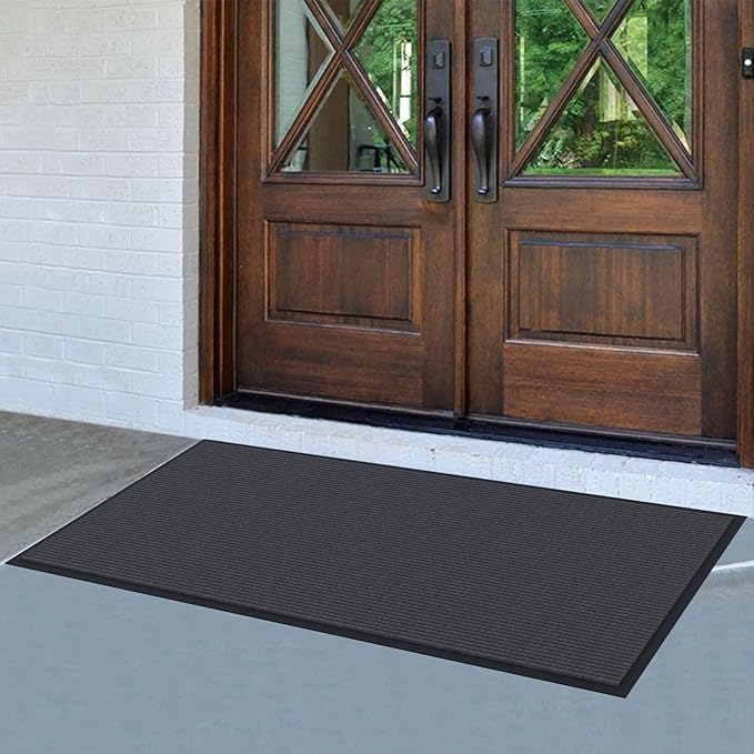 Amyracel Front Door Mat Indoor Outdoor Entrance, 48" x 72" All-Season Waterproof Heavy Duty Doormat for Outside Entry, Stain and Fade Resistant, Low Profile, Easy Clean Patio Entryway Mat