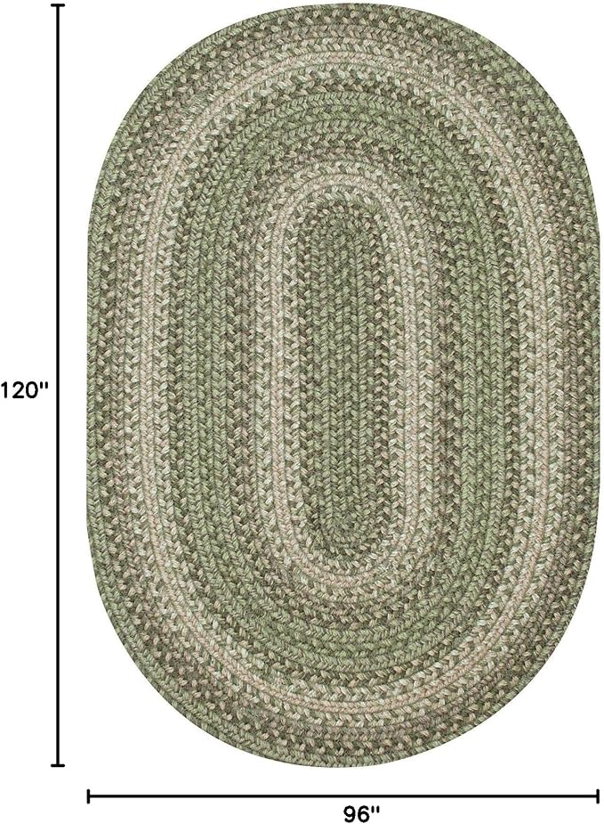 Homespice Grassland Jute Braided Oval Area Rugs 8x10' – Country Style Dining Room Rugs for Under Table