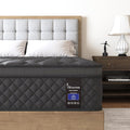King Hybrid Mattress, 14 Inch Medium Mattress Euro Top for Back & Lumbar Support, 100 Night Trial, Individual Pocket Spring Bed for Motion Isolation & Pressure Relief