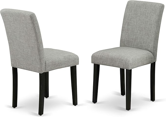 East West Furniture X697AB106-7 7 Piece Kitchen Table Set Consist of a Rectangle Dining Table with X-Legs and 6 Shitake Linen Fabric Parson Dining Chairs, 40x72 Inch, Multi-Color