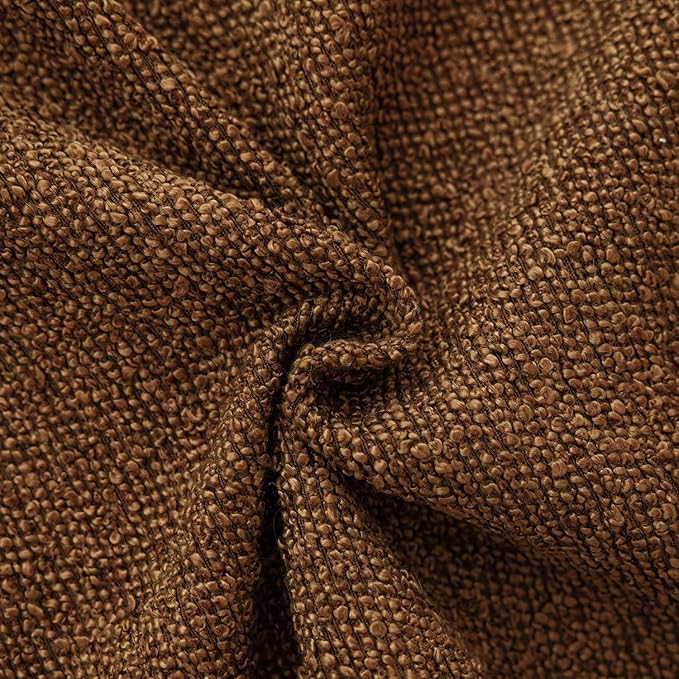 Foindtower Set of 2, Decorative Textured Boucle Throw Pillow Covers Accent Solid Pillow Cases Neutral Soft Cozy Couch Cushion Case for Chair Sofa Bedroom Living Room Home Decor 24x24 Inch Hazel Brown