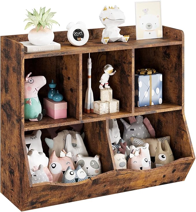 IDEALHOUSE Toy Bookshelf and Bookcase, Multi Shelf with Cubby Organizer Cabinet for Storage Books and Toys, for Bedroom, Playroom, Hallway