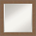 Amanti Art Brown Wall Mirror 25x25 Alta Medium Brown Square Bathroom Mirror for Wall Decor Living Room, Medium Rustic Farmhouse Frame, Hangs Horizonally and Vertically, Bathroom Decor, Beveled Edge
