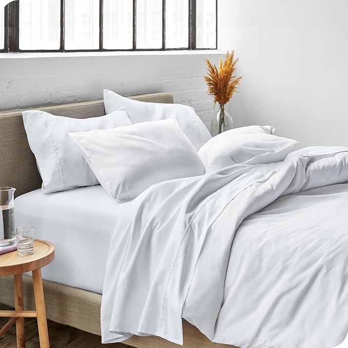 Bare Home Split King Sheet Set - 1800 Ultra-Soft Microfiber Split Sheets - Double Brushed - Deep Pockets - Easy Fit - 5 Piece Set - Bed Sheets & Pillowcases (Split King, White)