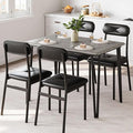 GarveeHome Dining Table Set for 4, Kitchen Table with Upholstered Chairs for Kitchen Room and Small Spaces (Grey, Table with 4 Chairs)