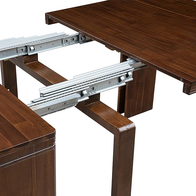 X12SI-0C8-04 - 14 Pieces Mid Century Dining Table Set contains an Extendable Rectangle Kitchen Table, 1 Coffee Table and 12 Dining Chairs, 39x120 Inch, Antique Walnut