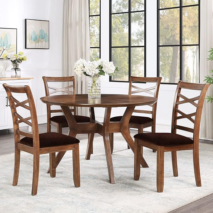 Smiry Velvet Seat Covers for Dining Room Chair Set of 2, Stretch Fit Removable Washable Chair Seat Cushion Protector Slipcovers with Ties, Coffee