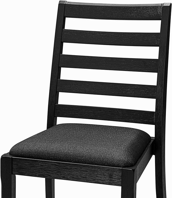 East West Furniture LGX15-BLK-24 -5 Piece Dining Set Includes a Rectangular Kitchen Table with Black Tabletop and 4 Stackable Polyester Fabric Chairs, Black