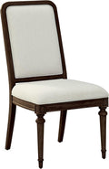 Hekman Furniture Upholstered Side Chair Java Finish, Upholstered Seat & Back Solids Frame Heavy Weight Linen Fabric, Wooden Material Legs Modern Dining Chairs Best for Home & Living Room
