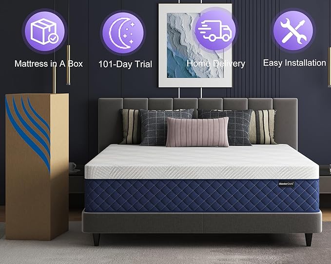 King Mattresses, 12 Inch Hybrid King Mattress in a Box, Memory Foam and Individual Pocket Spring Breathable Comfort for Sleep Supportive and Pressure Relief, CertiPUR-US, 80"*76"*12"
