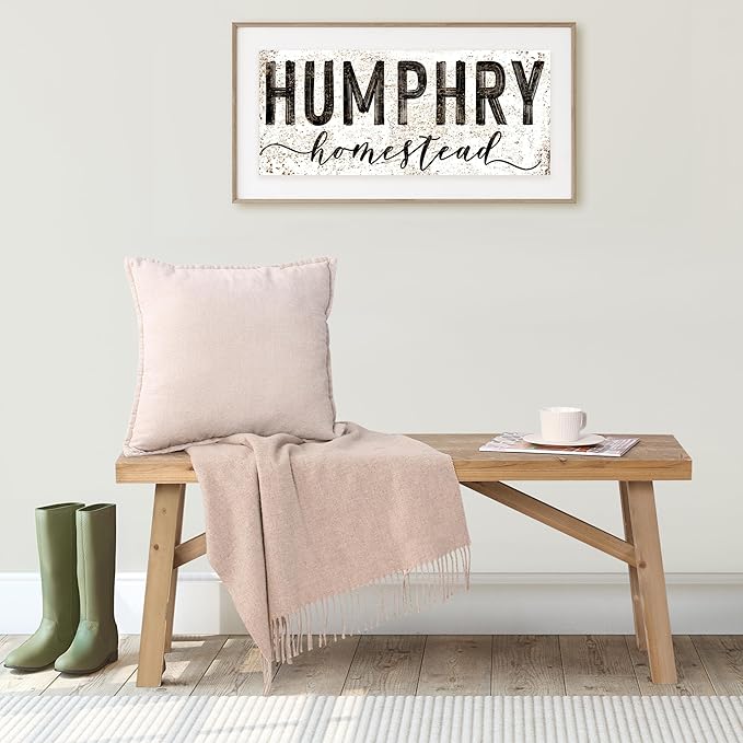 Sawmill Long Wood Bench, 43" Farmhouse Entryway Bench for Living Dining Room, Rustic Entry Way Benches Seat, Solid Wood, Handcraft Finshed, Natural