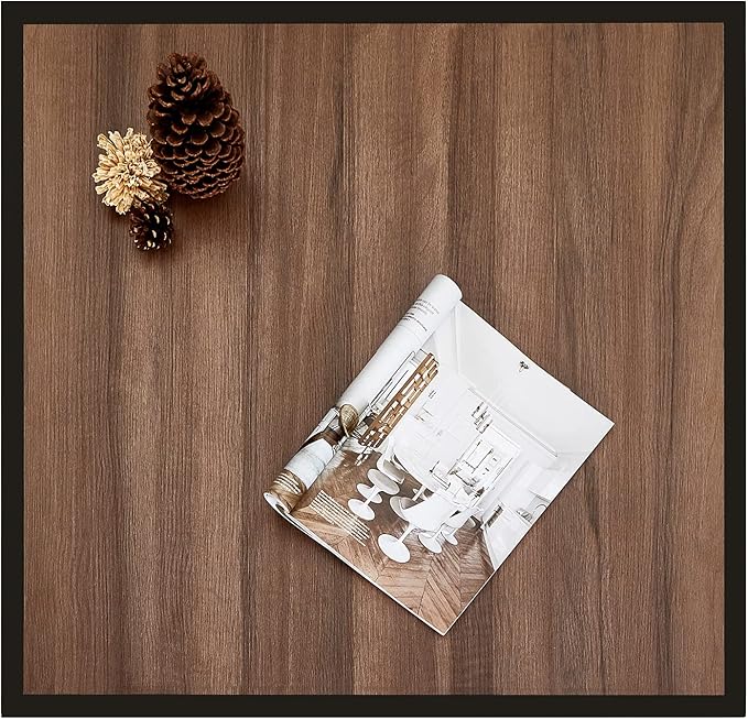 SAYGOER Farmhouse Coffee Table Rustic Wood Coffee Tables Mid Century Modern Coffe Tables for Small Spaces Simple Square Low Center Table for Living Room Home Office Boho Style, Walnut