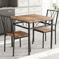 IDEALHOUSE Dining Table Set for 2, Kitchen Table and Chairs for 2, Rectangular Dining Room Table Set, 3-Piece Wood Dining Table Set for Apartment, Small Space, Space Saving, Retro Brown