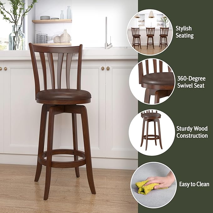 Hillsdale Savana Swivel Bar Stool, Cherry