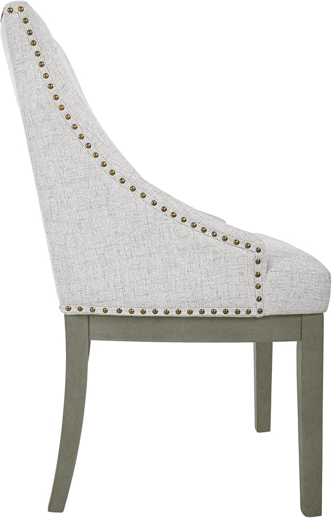 HomePop Home Decor | Upholstered Anywhere Dining Chair | Accent Chairs for Living Room & Bedroom | Decorative Home Furniture - Neutral Textured Solid (Single Pack)