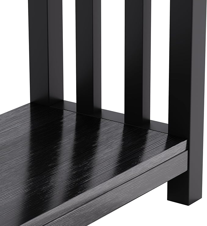 ChooChoo Black Entryway Table with Drawer, Narrow Console Table, Sofa Table with Storage Shelf for Entryway, Living Room and Hallway