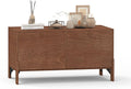 Sebastack Coffee Table, Expandable Entertainment Center and Media Console with Storage and Drawer,Wooden Furniture for Living Room, Bedroom，31 inch Width Walnut Color