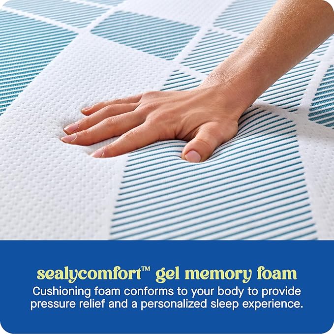 Sealy Dreamlife 14” Hybrid Mattress-in-a-Box, King, SealyComfort Gel Memory Foam, SealyResponsive Encased Coils, Machine Washable Cover
