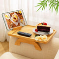 SINWANT Couch Arm Tray Table, Large Bamboo Couch Armrest Table with Phone Holder,Foldable Sofa Armrest Tray for Eating Snacks Drinks Remote Books Arm Chair