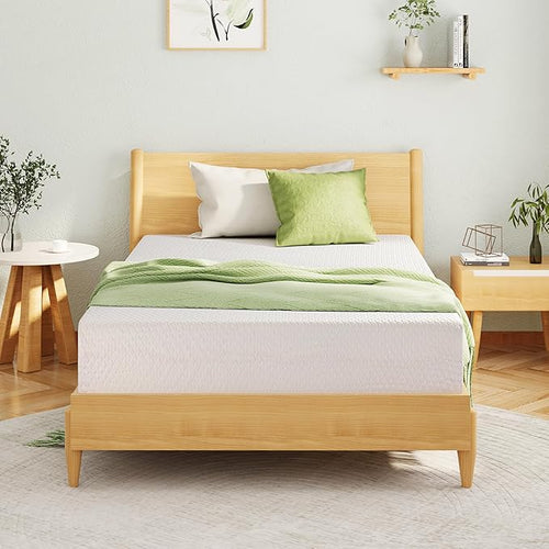 10 Inch Queen Mattress, Memory Foam Mattress in a Box with Cooling Green Tea Gel, Relieve Pressure with Medium Support, CertiPUR-US Certified, 80''L x 60''W, White