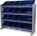 Humble Crew Supersized Toy Storage Organizer with 16 Removable Bins, Grey/Navy – Large Toy Storage for Toddlers Ideal for Kids' Rooms, Playrooms, and Nurseries - Modern Toy Bins for Kids