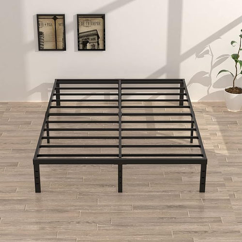 16 Inch King Bed Frame Heavy Duty Metal Platform King Size Bed Frames with 14 Inch Storage, Easy Assembly 3,500 lbs Steel Slats Support Mattress Foundation, Black