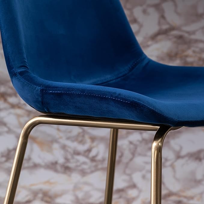 Roundhill Furniture Aufurr Modern Velvet 26.50 Counter Height Stools, Set of 2, Blue