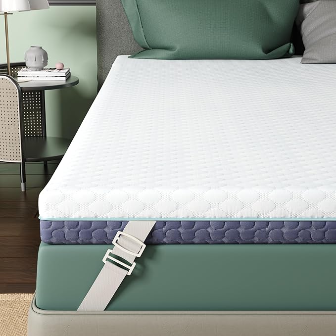 3 inch Firm Twin XL Mattress Topper for College Dorm, Memory Foam Bed Topper with Soft & Firm Options for Back Pain Relief, Mattress Topper with 2-Sided Cover, CertiPUR Certified, Dorm Bed