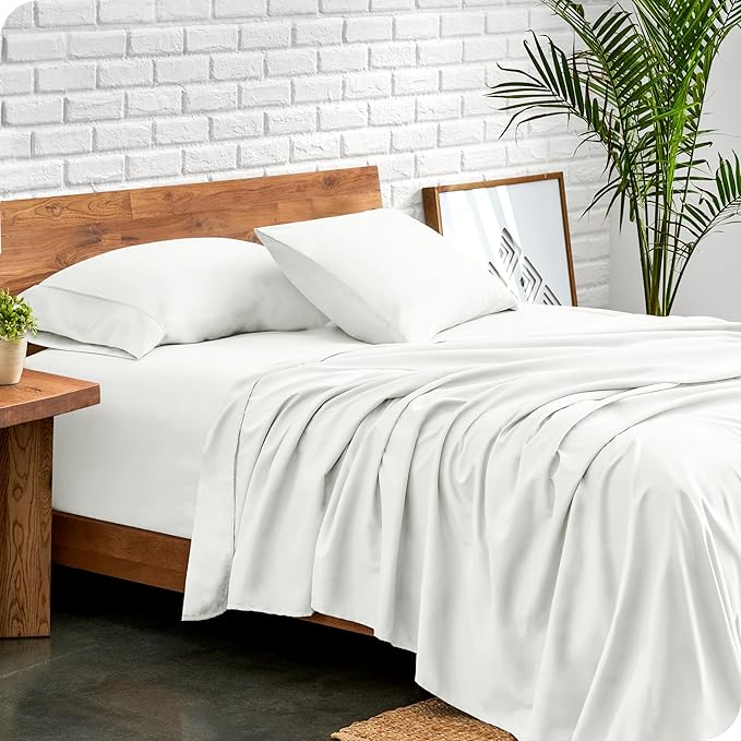 Bare Home Split California King Sheet Set - 1800 Ultra-Soft Microfiber Split California King Bed Sheets - Double Brushed - Deep Pockets - Easy Fit - 5 Piece Set - Bed Sheets (Split Cal King, Cream)