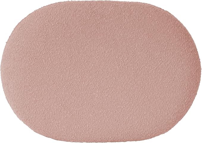 HomePop Quinn Modern Ottoman Home Décor|Ottoman for Living Room & Bedroom - Pink Boucle