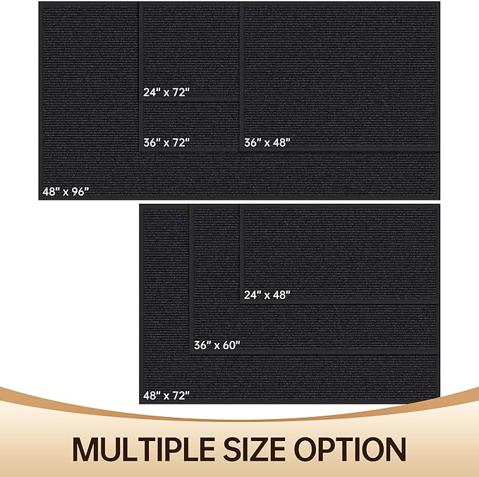 Amyracel Front Door Mat Indoor Outdoor Entrance, 36'' x 72'' All-Season Waterproof Heavy Duty Doormat for Outside Entry, Stain and Fade Resistant, Low Profile, Easy Clean Patio Entryway Mat