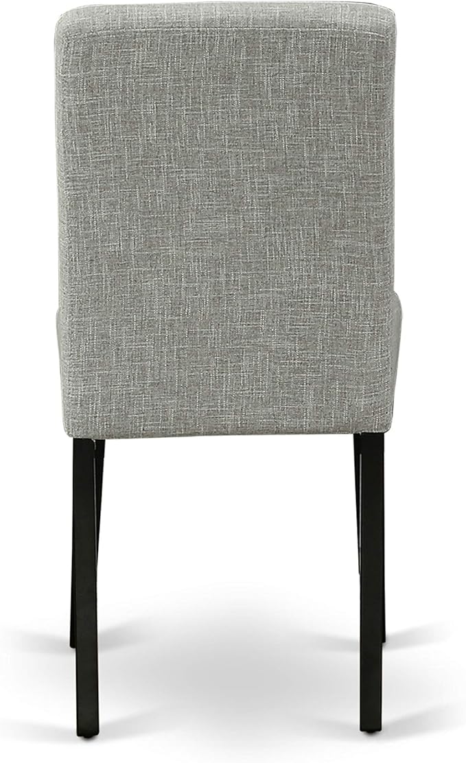 East West Furniture X696AB106-7 7 Piece Modern Dining Table Set Consist of a Rectangle Wooden Table with X-Legs and 6 Shitake Linen Fabric Upholstered Chairs, 36x60 Inch, Multi-Color