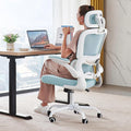 TRALT Office Chair Ergonomic Desk Chair, 330 LBS Home Mesh Office Desk Chairs with Wheels, Comfortable Gaming Chair, High Back Office Chair for Long Hours (Blue)