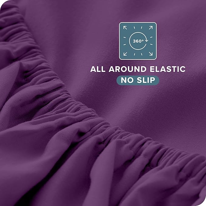 Bare Home Full Sheet Set - Luxury 1800 Ultra-Soft Microfiber Full Bed Sheets - Double Brushed - Deep Pockets - Easy Fit - 4 Piece Set - Bedding Sheets & Pillowcases (Full, Plum)