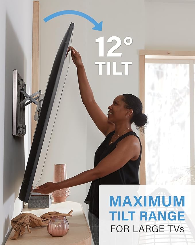 SANUS Tilting TV Wall Mount for 42" to 90" TVs - Low Profile & Universal Design - Fight Screen Glare - Easy 3-Step DIY