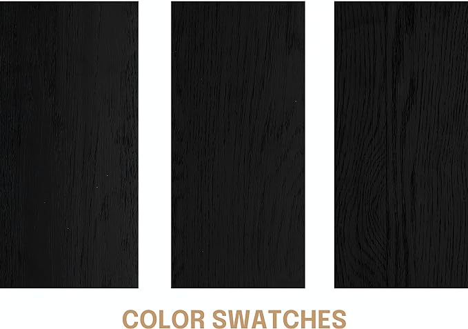 NTC Solid Oak Zoe Nightstand, Mid Century Modern Side Table Bedroom, Bedside Furniture, Night Stand, End Table, Easy Assembly - Burnt Black