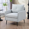 Ball & Cast Accent Chair with Metal Black Legs,Comfy Chenille Club Fabric Armchair,Single Sofa Chair for Living Room Bedroom,Dining Accent for Bedroom,Office,Sage