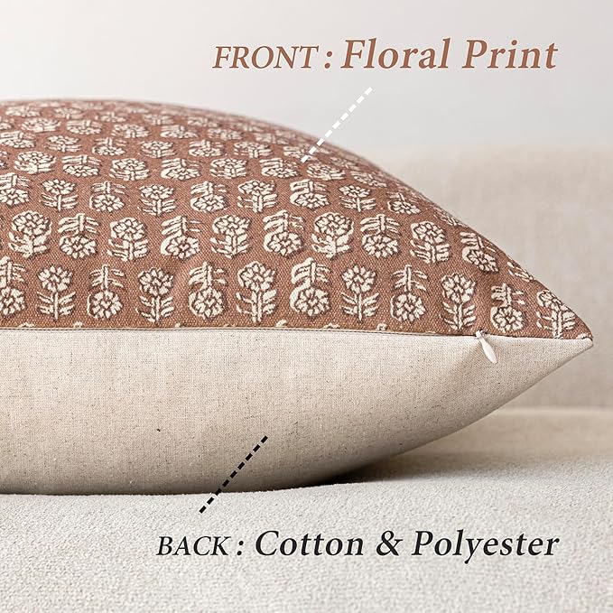 Foindtower Set of 2 Decorative Long Body Lumbar Throw Pillow Covers Neutral Farmhouse Cushion Covers Vintage Home Decor for Sofa Couch Chair Bedroom Living Room Outdoor,14×36 Inch,Light Orange Brown